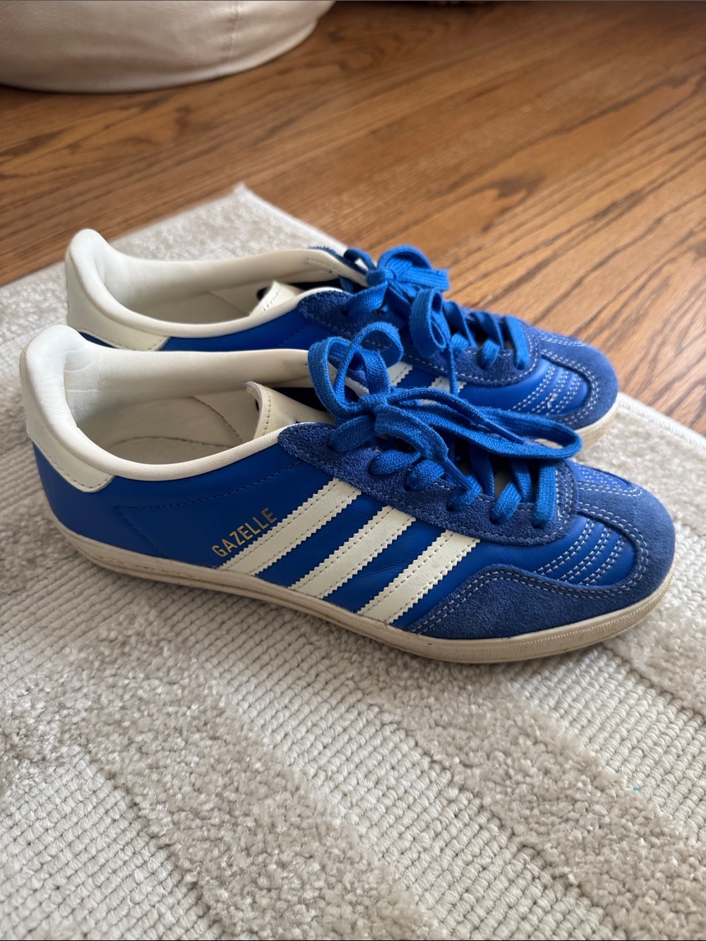 adidas Gazelle Royal Blue and White Sneakers